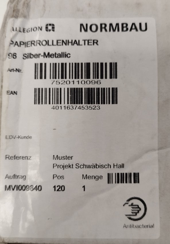 Normbau Paierrollenhalter Cavere Care Silber-Metallic6