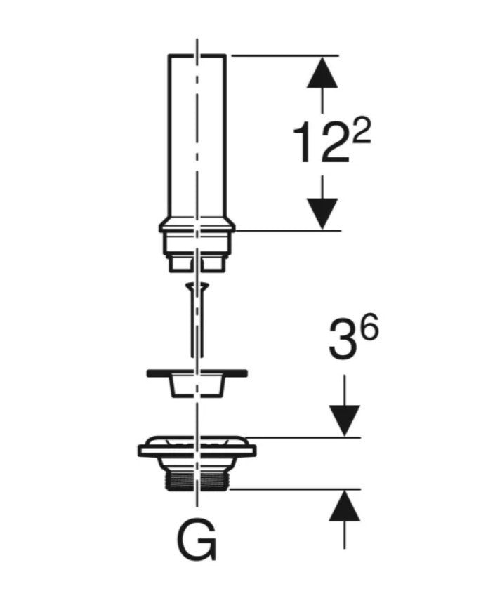 Geberit Ablaufventil mit Standrohr 240.648.00.1 G1 1/4 "2
