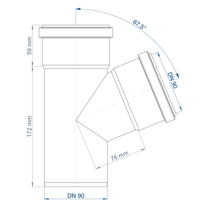 POLO-KAL NG Abzweig DN 90/90/67,5 Poloplast Neu1