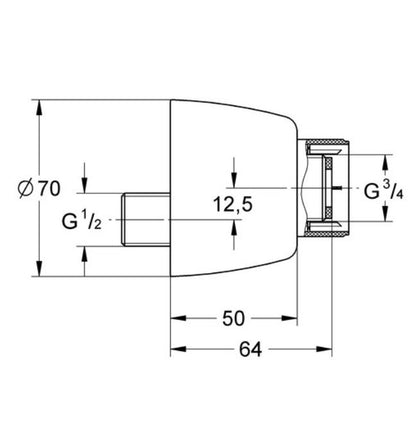 GROHE S-Anschluss 12051 absperrbar chrom1