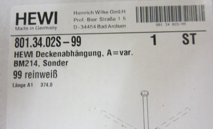 Hewi Deckenabhängung Serie 801 Reinweiss Sonderlänge 330 mm1