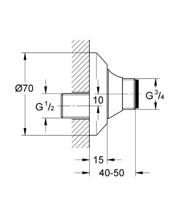 Grohe - S-Anschluss, absperrbar, Chrom 124000002
