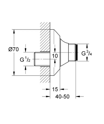 Grohe - S-Anschluss, absperrbar, Chrom 124000002