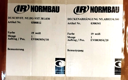 Normbau Duschvorhangstange mit Deckenabhängung Weiß Neu5