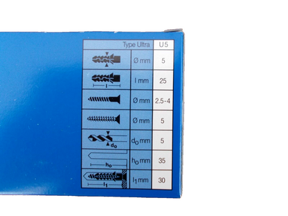 Dübel UPAT Ultra-Dübel 5x25 mm Nylon Packung mit 100 Stück1