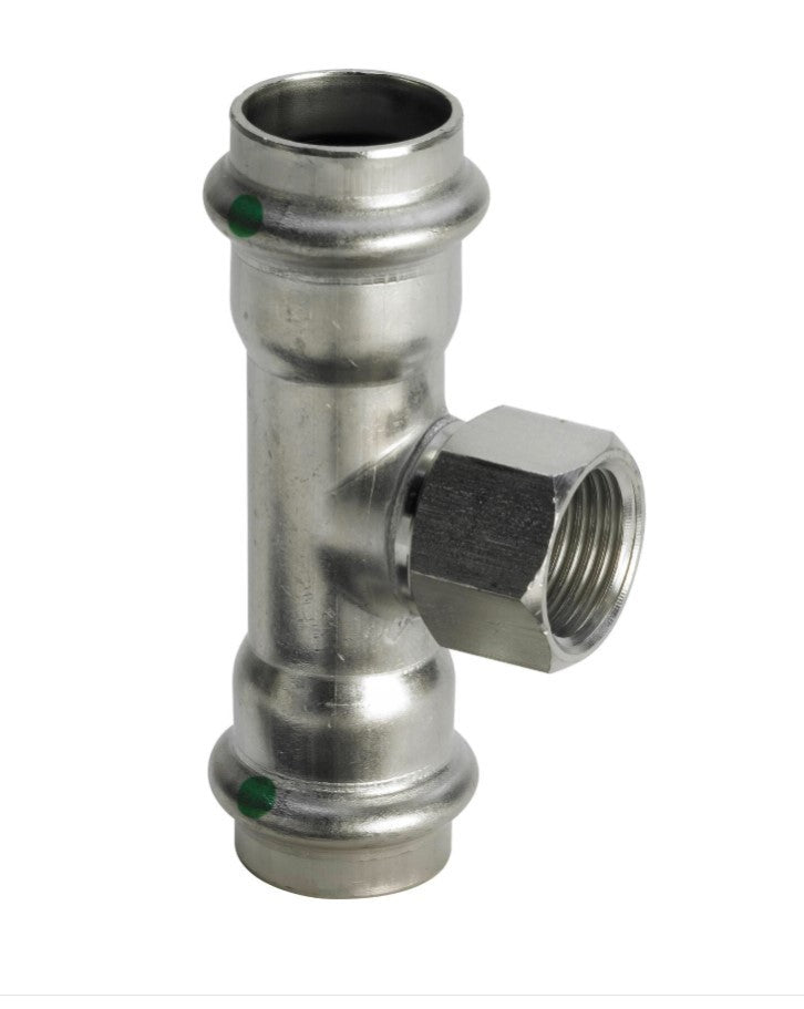 5 x Viega T-Stück mit SC Sanpress Inox 2317.2 in 15mm x Rp1/2 x 15mm Edelstahl0