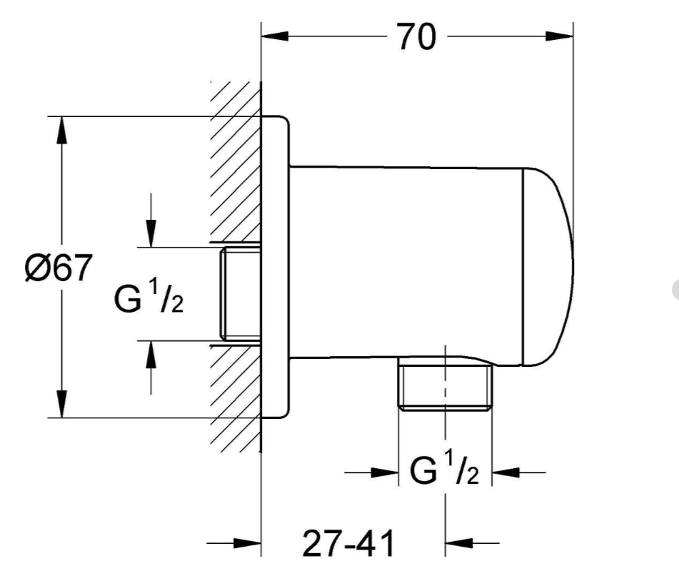 GROHE 28680000 Relexa Wandanschlussbogen  verchromt neuwertig2