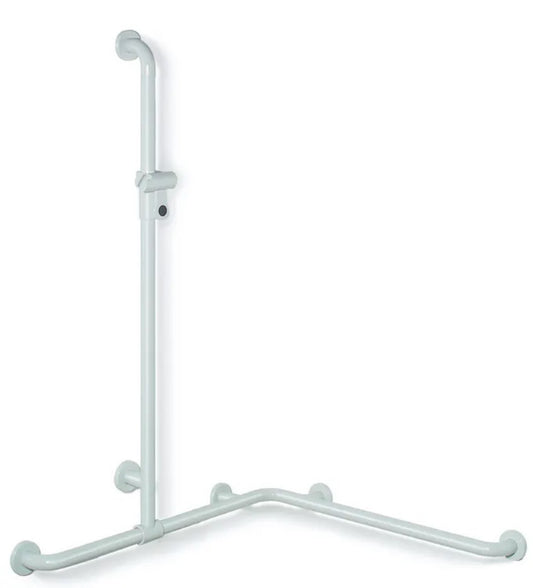 HEWI Dusch-, Wannenhandlauf mit verschiebbarer Brausehalterstange in weiß