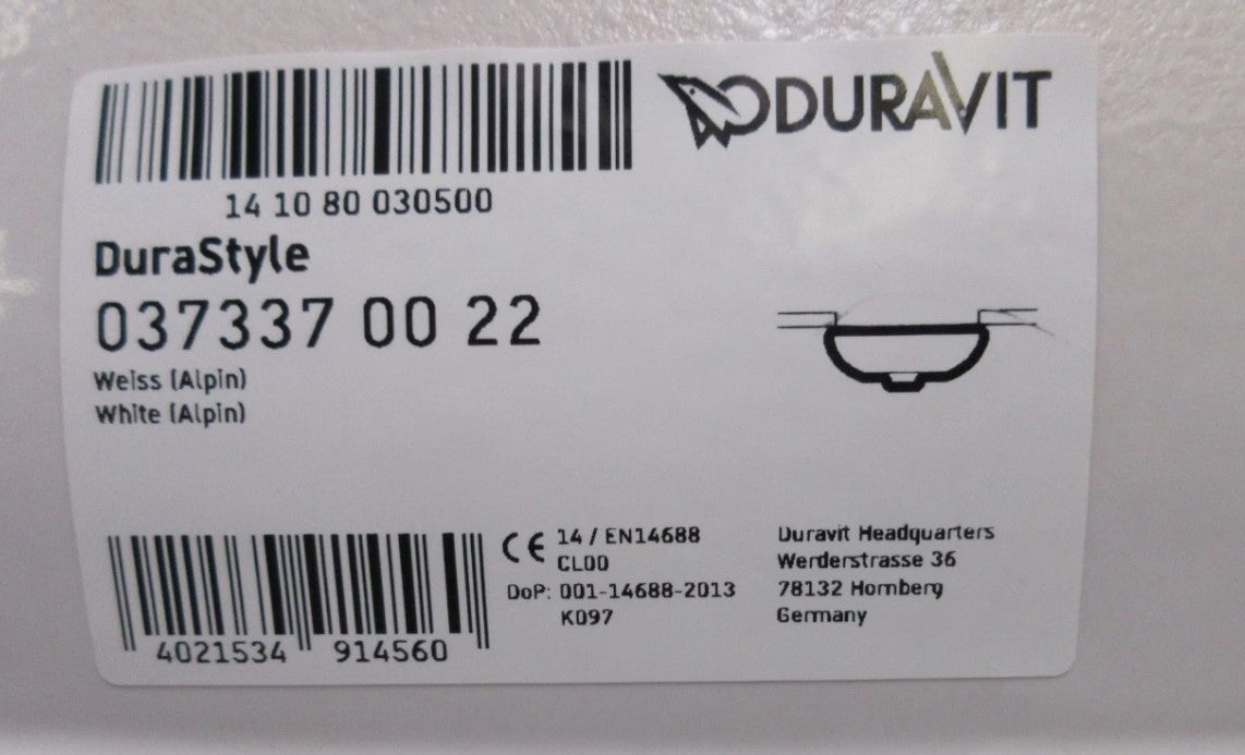 Duravit DuraStyle Unterbauwaschbecken 370 x 370 mm Weiß 037337 00 222