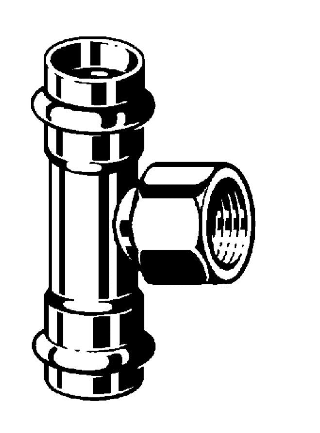 5 x Viega T-Stück mit SC Sanpress Inox 2317.2 in 15mm x Rp1/2 x 15mm Edelstahl1