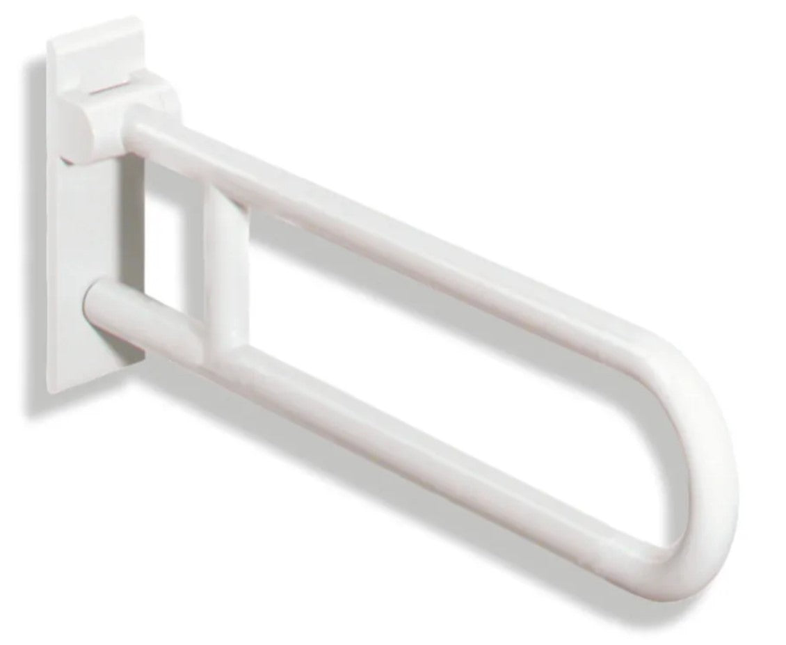 HEWI 801.50.100-99 Stützklappgriff Weiß drehbar/klappbar 600 mm