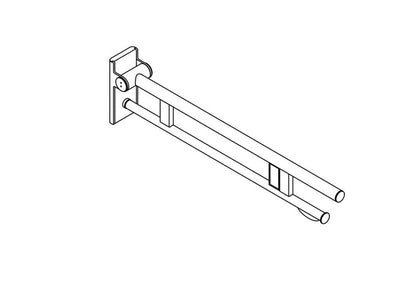 HEWI 900.50.11640 Stützklappgriff Duo Edelstahl verchromt Design A 850 mm2