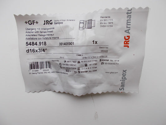 JRG Sanipex Übergang, Innengewinde (R 3/4) x 16 mm 5484.9180