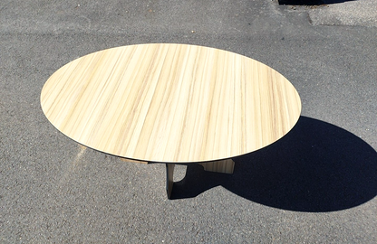 Garten Terrassen Balkon Ess-Tisch  HPL Wetterfest Oval 1300 m x 800 mm Holzdekor