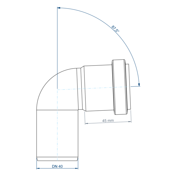 POLO-KAL NG Bogen DN 40 87,5 Grad Poloplast Neu1