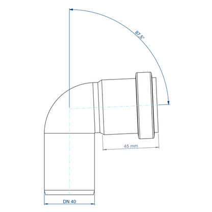 POLO-KAL NG Bogen DN 40 87,5 Grad Poloplast Neu1