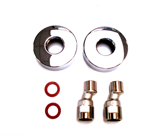 GROHE S Anschluss  1/2" x 2/3" Metall Rosetten & Schalldämpfer 2er Pack 126795450