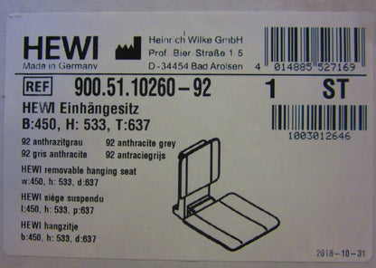 HEWI Einhängesitz 900.51.10260-92 Anthrazitgrau matt2