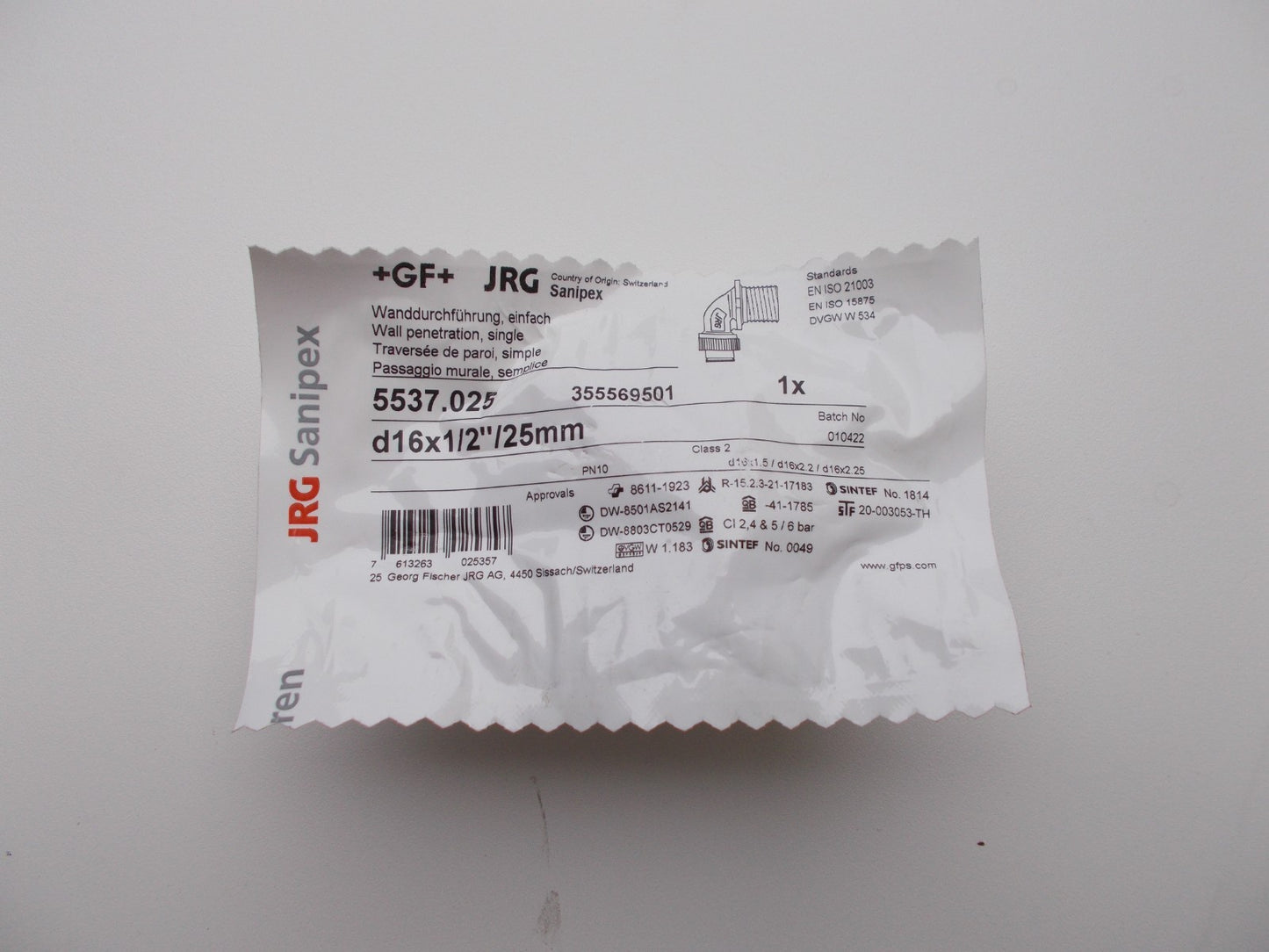 JRG Sanipex Wanddurchführung 5537.0250