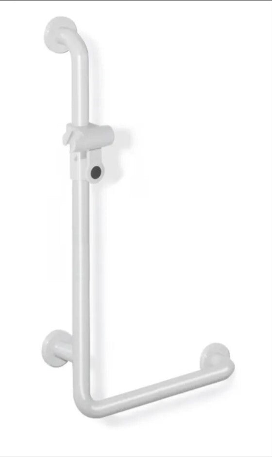 HEWI Winkelgriff mit Brausehalter Serie 801 1150x660 mm in Felsgrau2