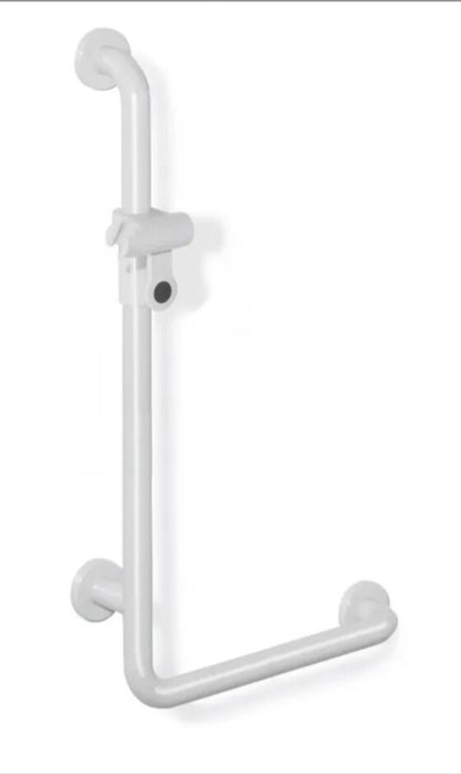 HEWI Winkelgriff mit Brausehalter Serie 801 1150x660 mm in Felsgrau2