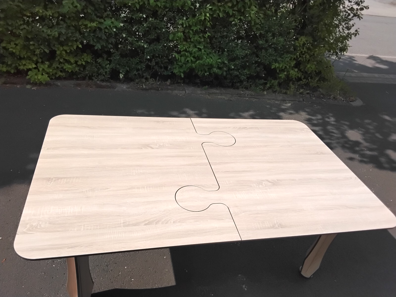 Garten Terrassen Balkon Ess-Tisch aus HPL Wetterfest 1200 x 2000 mm Holzdekor0