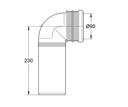 GROHE WC Ablaufbogen PP Ø 90 mm x 90mm neu4