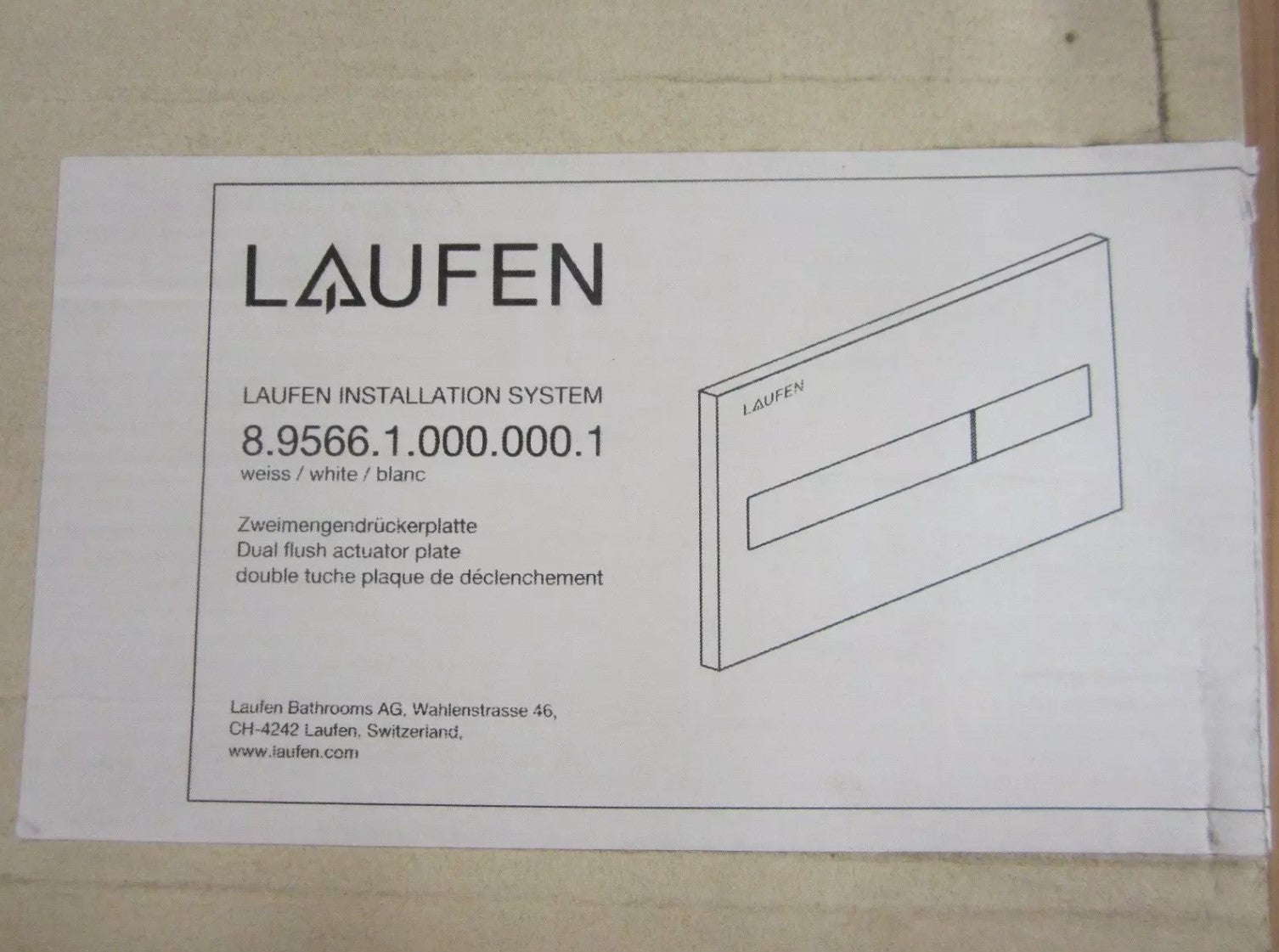 Laufen 2 mengen Drückerplatte AW1,weiss H89566100000010