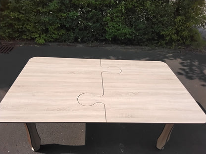 Garten Terrassen Balkon Ess-Tisch aus HPL Wetterfest 1200 x 2000 mm Holzdekor1