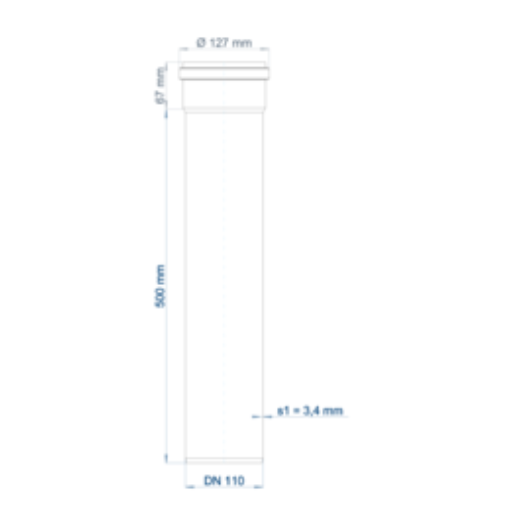 POLO-KAL NG Steckmuffenrohr DN 110/500 mm Poloplast Neu1