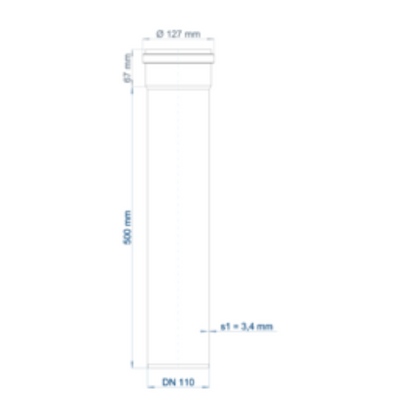 POLO-KAL NG Steckmuffenrohr DN 110/500 mm Poloplast Neu1