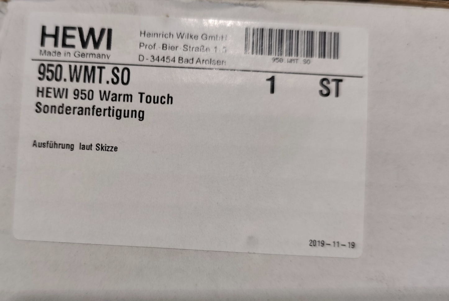 HEWI Duschhandlauf mit verschiebbarer Brausehalterstange WARM TOUCH2