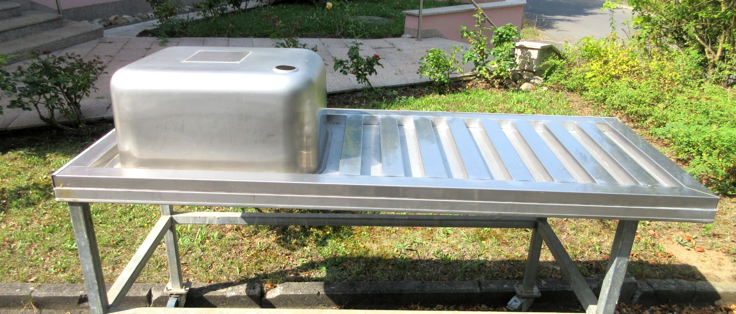 ALLPAX Edelstahl Spüle für Profi Küche 1800 X 690 mm aus VA 4016 Edelstahl Neu10
