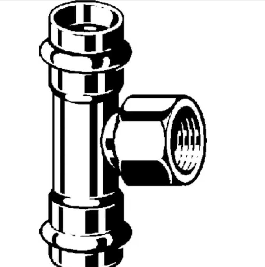 Viega Sanpress Inox T-Stück 437152 18mm Stahl nicht rostend,2