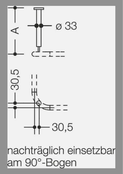HEWI Deckenabhängung für Duschvorhangstange Serie 801  90 mm Länge neu1