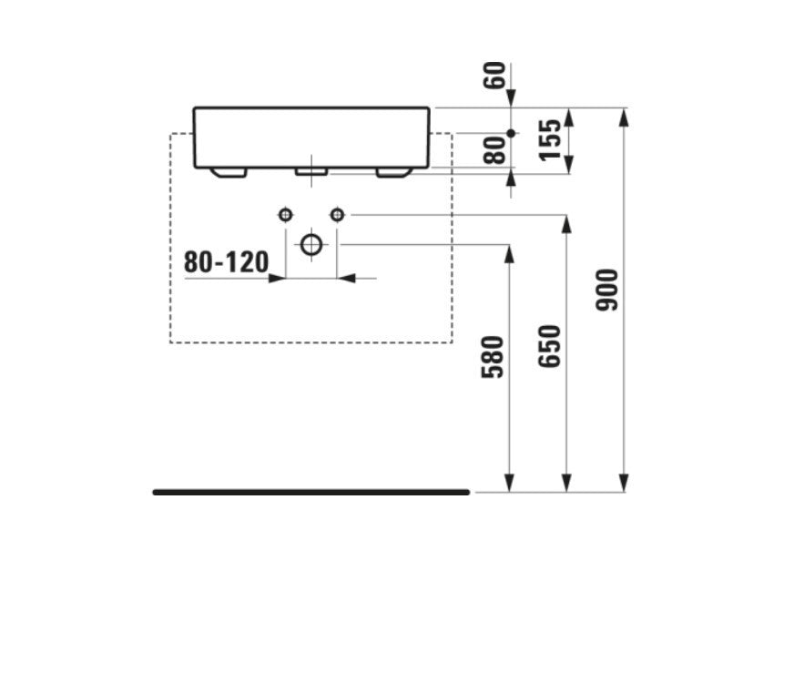 LAUFEN Halbeinbauwaschtisch Living City 550x460 mm Weiß2
