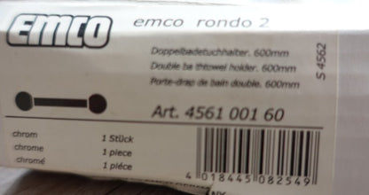 Emco Rondo 2 chrom Badetuchhalter doppelt 600 mm 456100160 Neu1