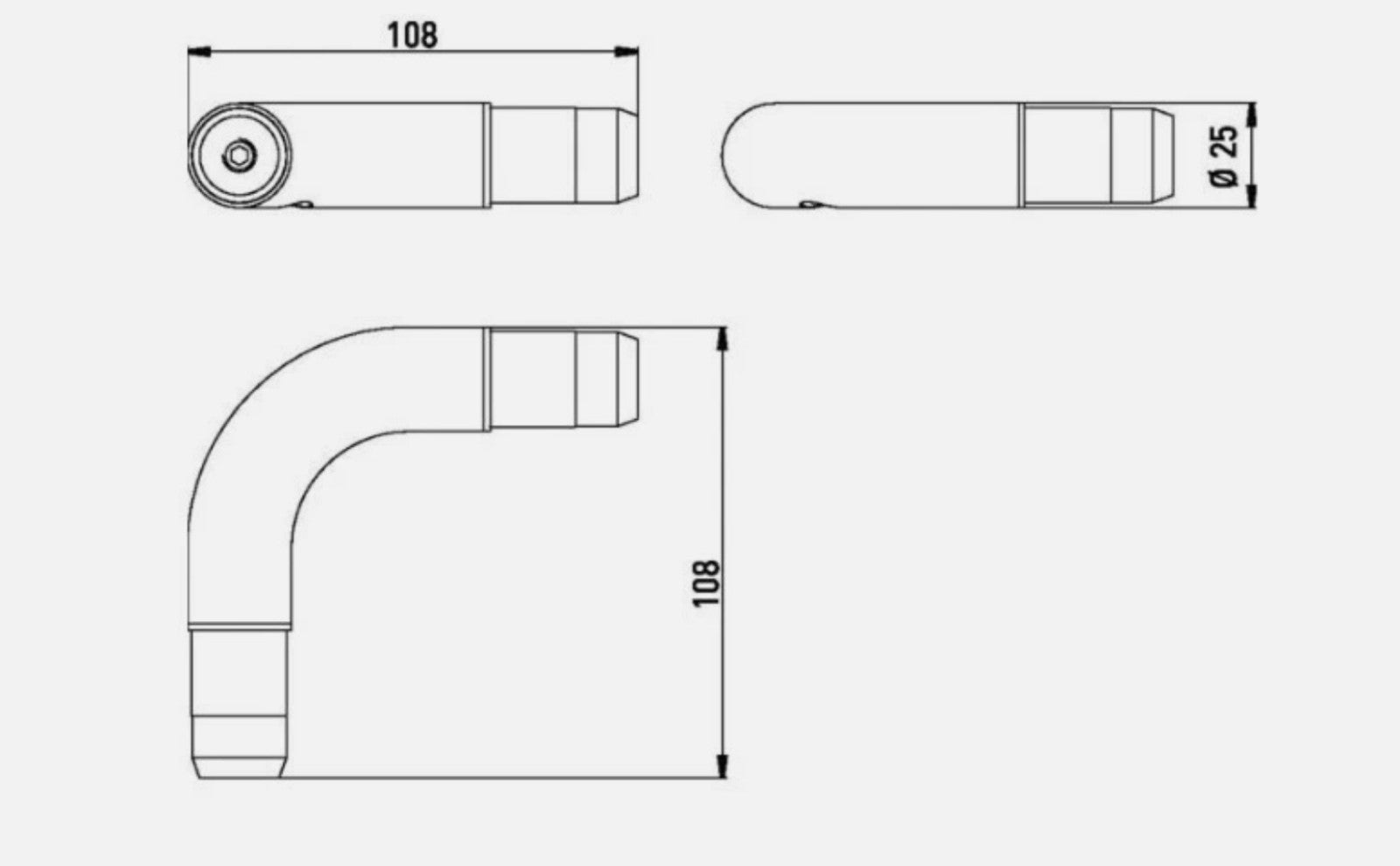 Emco System 2 90° Eckverbinder für Duschvorhangstangen1