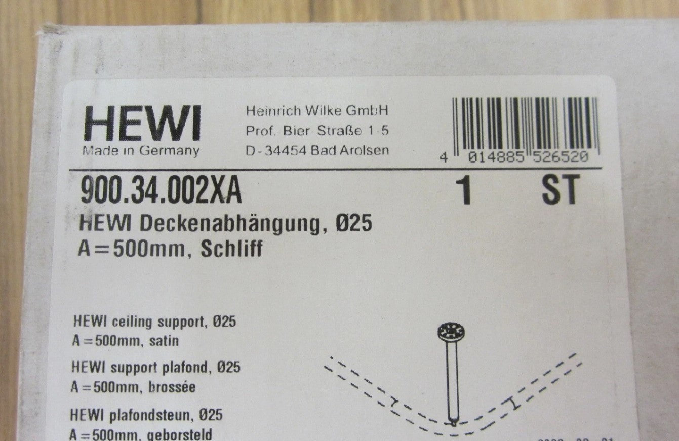 Hewi Deckenabhängung Serie 900 Edelstahl matt geschliffen 500 mm2