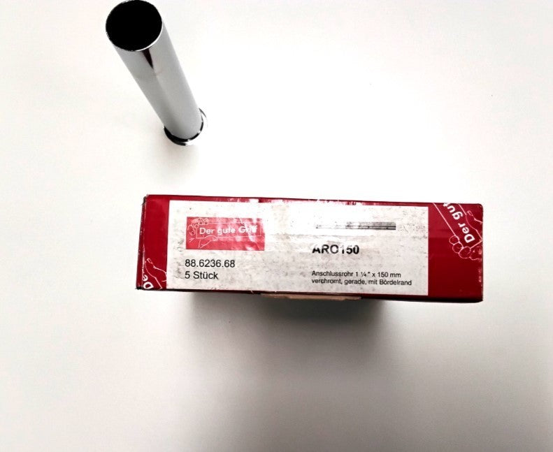 Ablaufrohr 1 1/4"" x 150mm verchromt gerade mit Bördelrand0