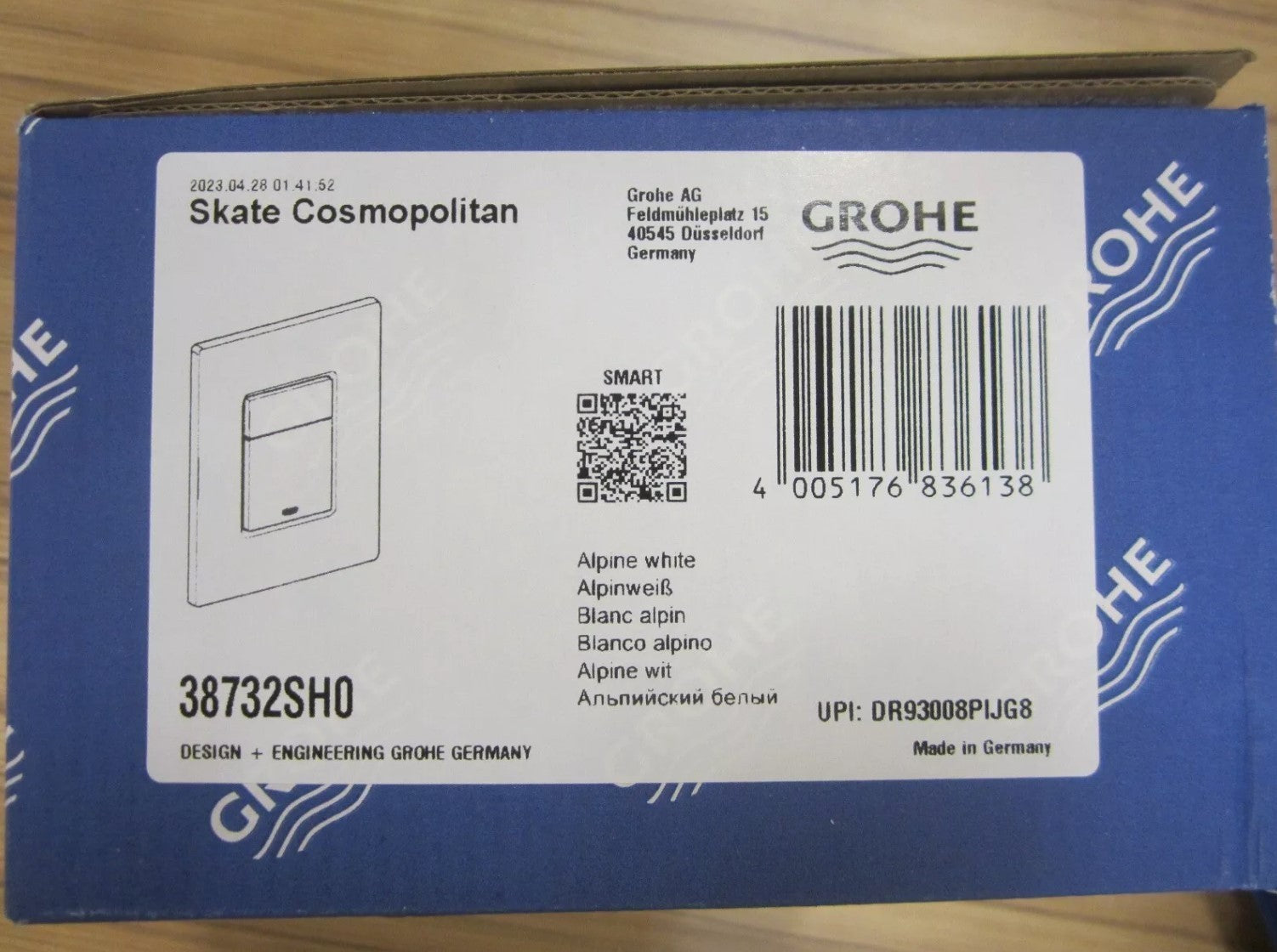 Grohe Abdeckplatte Skate Cosmopolitan alpinweiß, für 2-Mengen- und Start & Stop1
