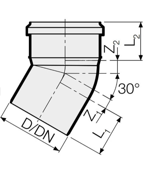Valsir PP Bogen DN 90 30 Grad Neu1