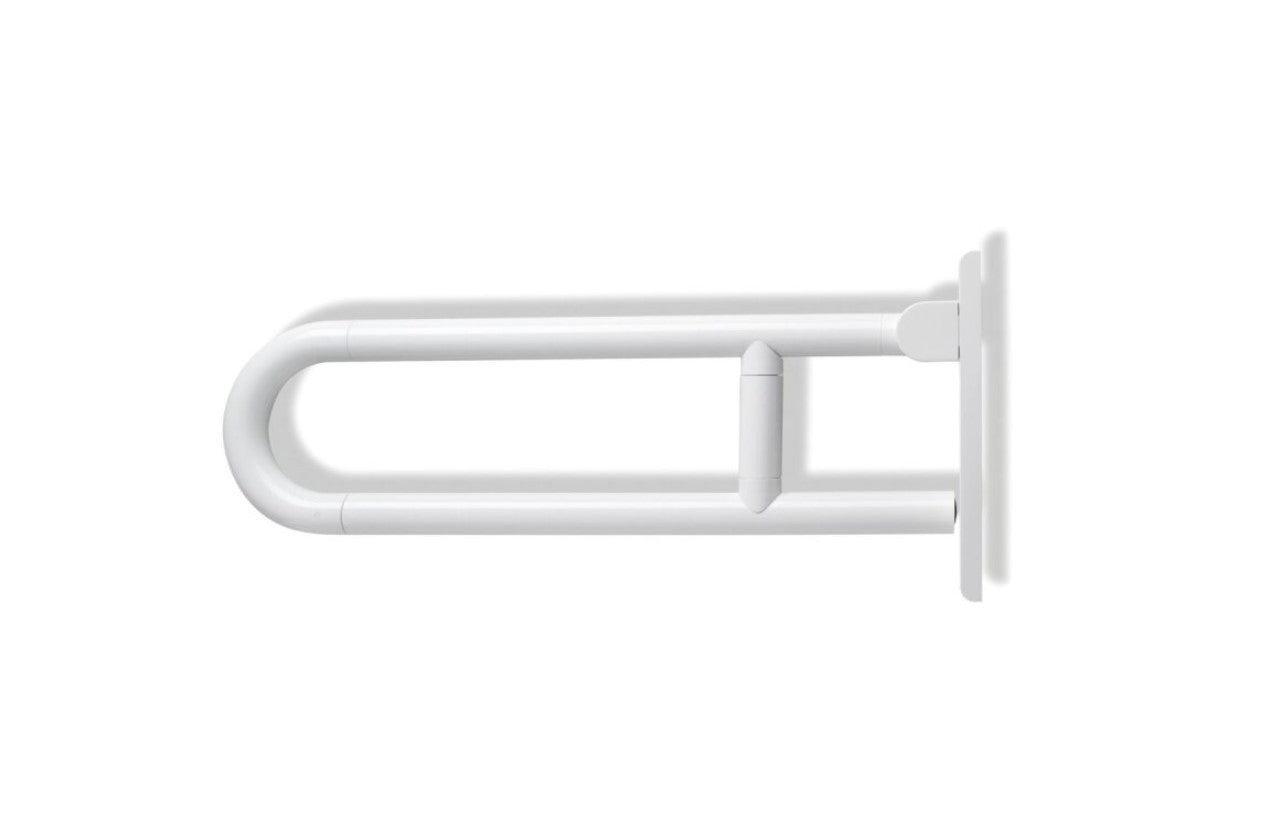 HEWI 801.50.100-99 Stützklappgriff Weiß drehbar/klappbar 600 mm