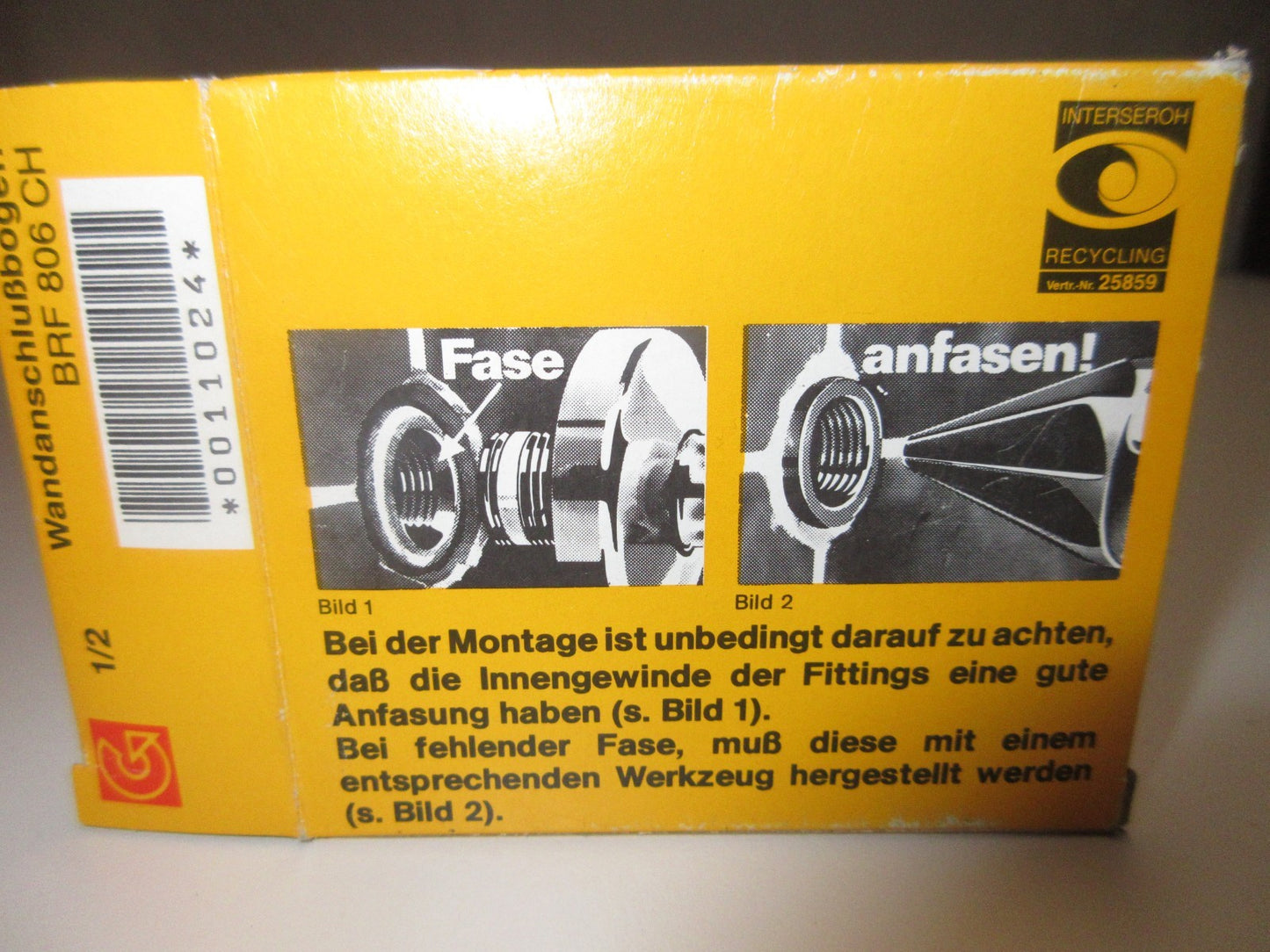 ASAG Wandanschlußbogen mit V+S für Unterputzmontage0