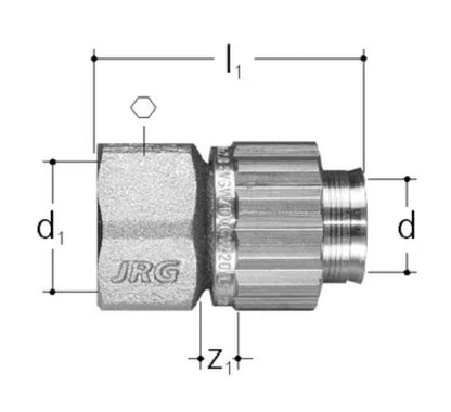 JRG Sanipex Übergang, Innengewinde (R 3/4) x 16 mm 5484.9181