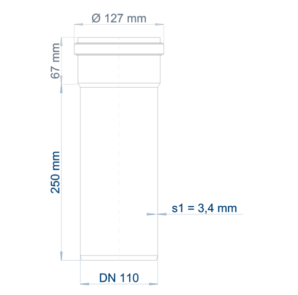 Polo-Kal NG Steckmuffenrohr DN 110 250 mm Länge Poloplast neu1