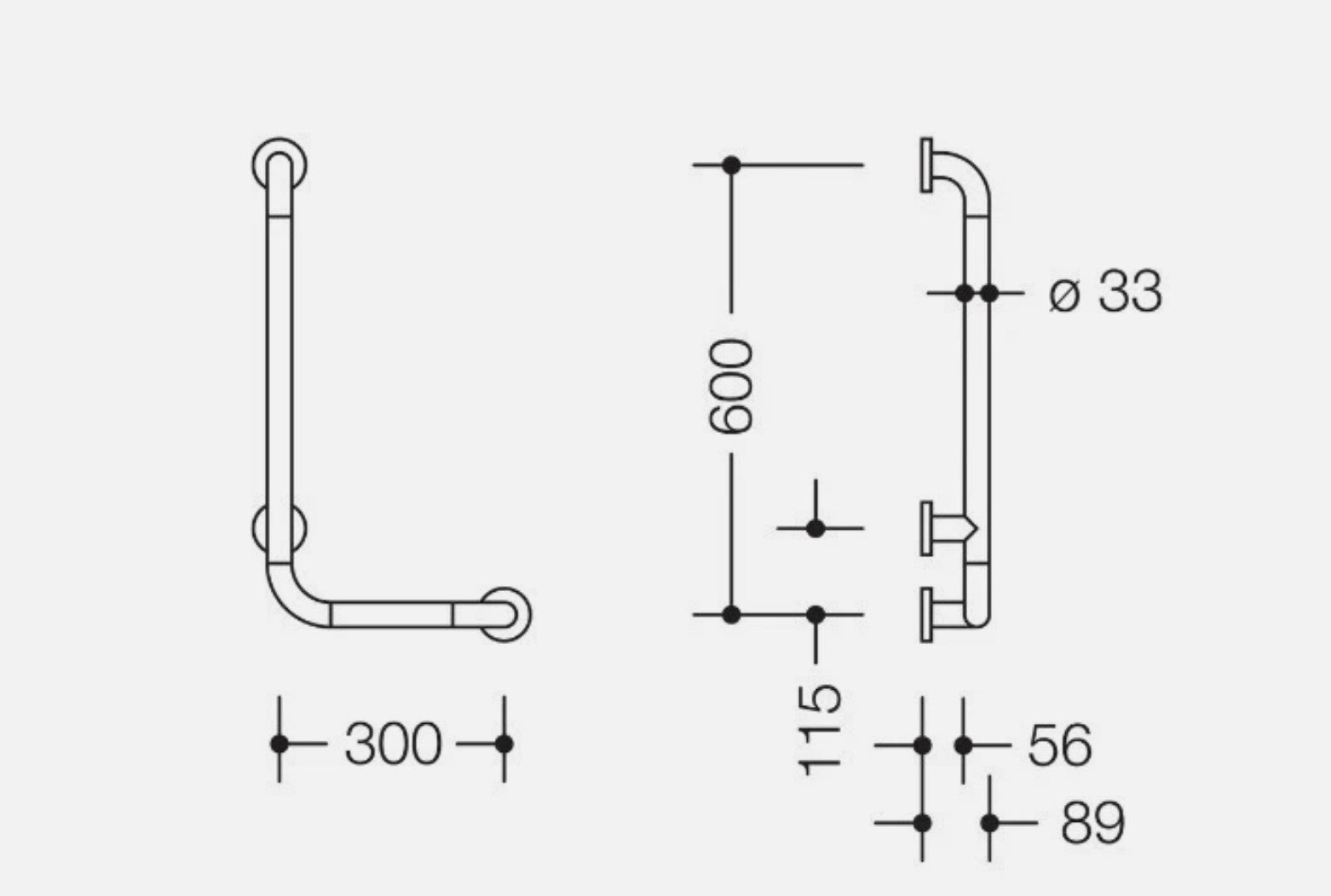 Teilen Hewi Winkelgriff Serie 801 Blütengelb 300x600 mm3