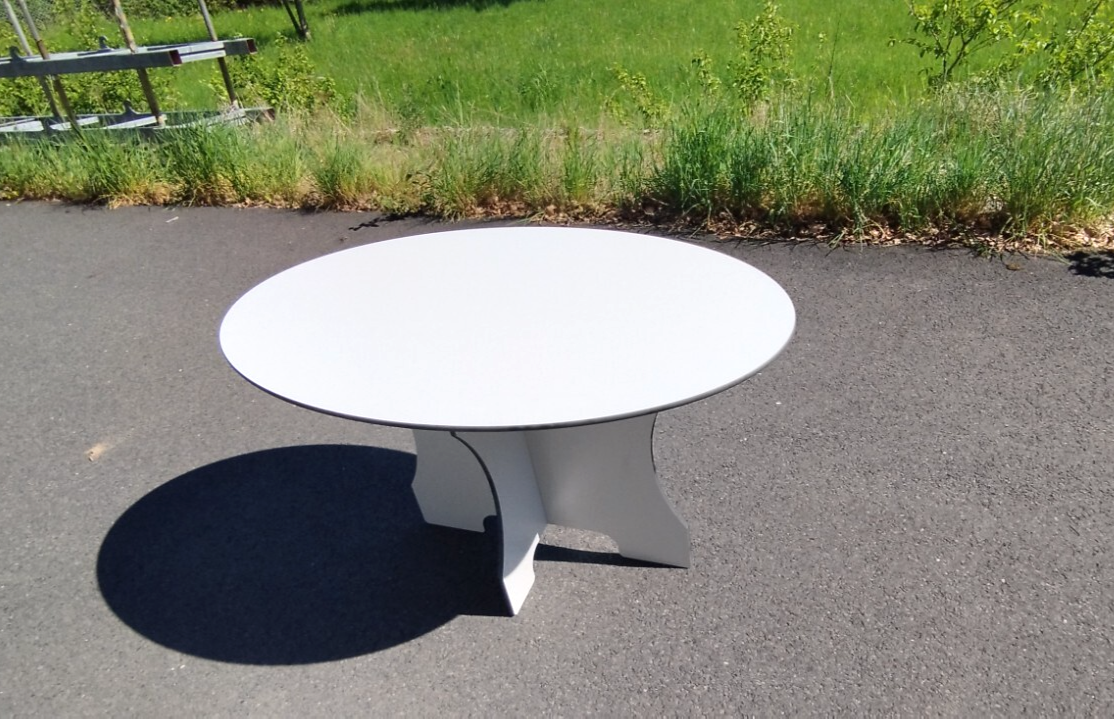 Garten Terrassen Balkon Ess-Tisch aus HPL Wetterfest Oval 1300 x 800 mm0