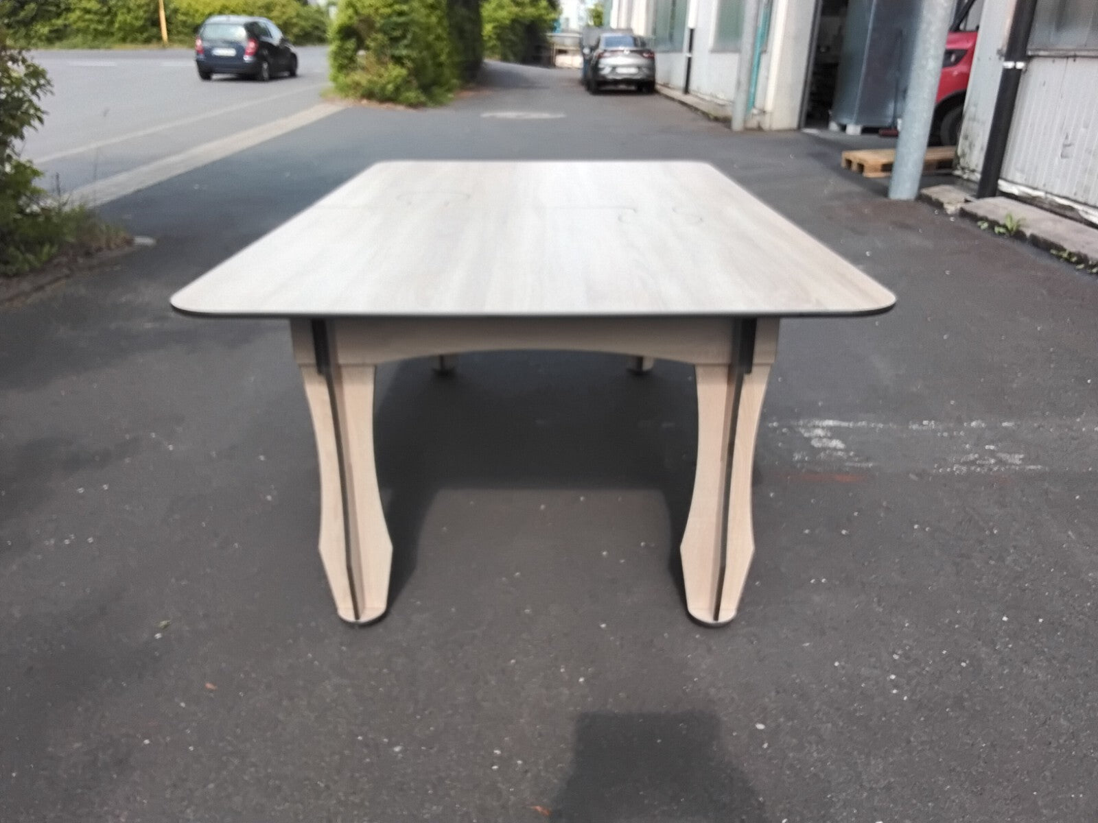 Garten Terrassen Balkon Ess-Tisch aus HPL Wetterfest 1200 x 2000 mm Holzdekor