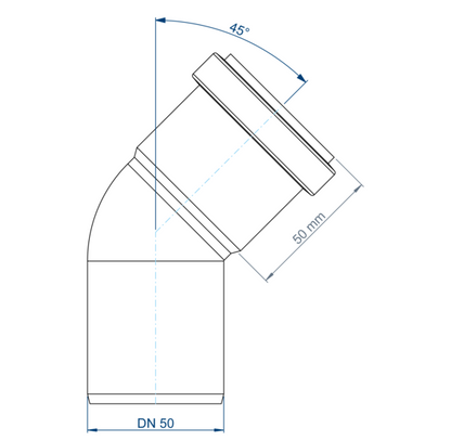 POLO-KAL NG Bogen DN 50 45 Grad Poloplast Neu1